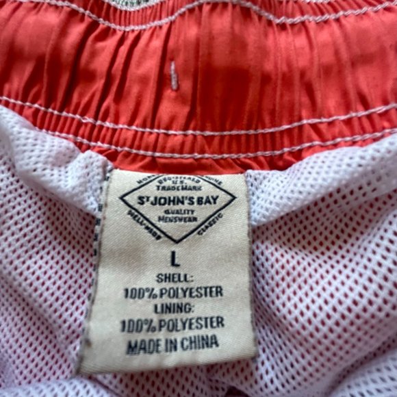 St. John's Bay coral men's swim shorts Size L - Picture 5 of 7